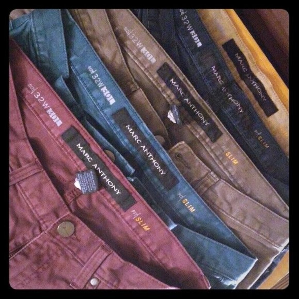 MARC ANTHONY MENS 32 X 30 SLIM FIT PANTS 3 COLORS